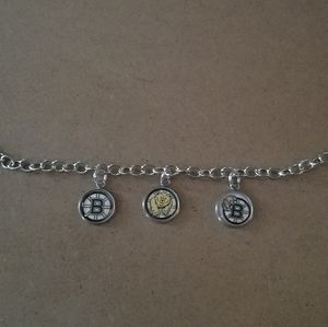 Stainless steel Bruins charm bracelet
